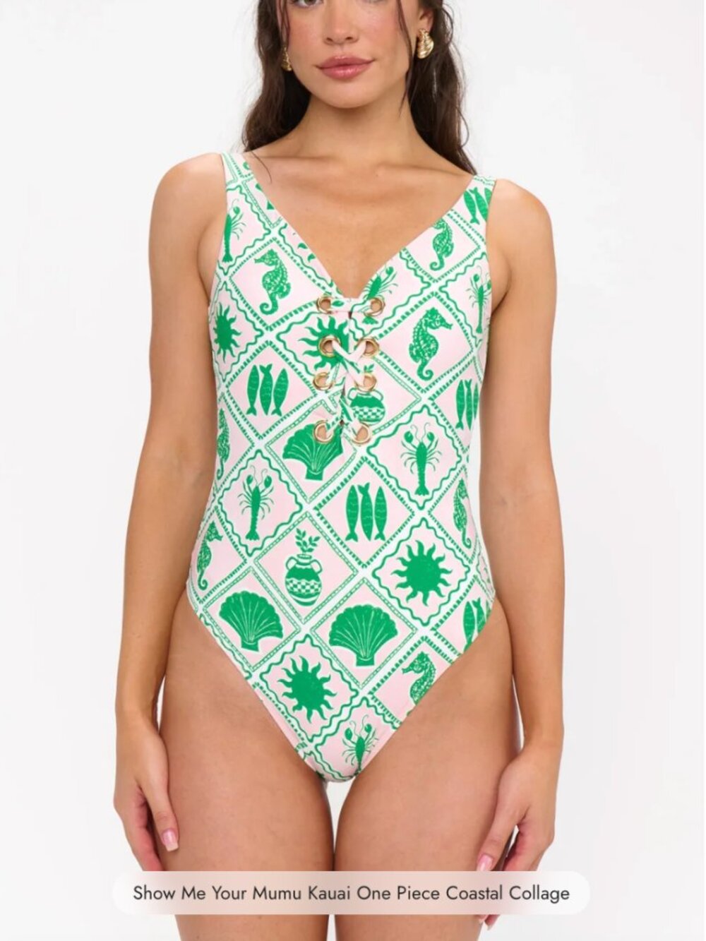 NWT!! Show me your Mumu Kauai One Pc-Coastal Collage